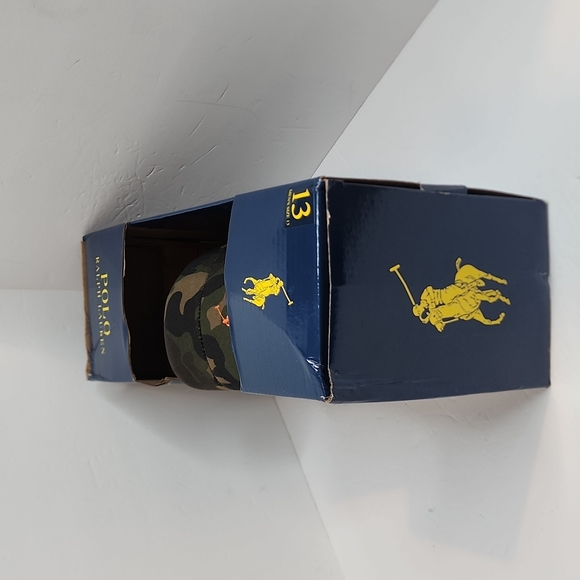 POLO RALPH LAUREN, MEN’S SANDALS, CAMOUFLAGE WITH ORANGE LOGO, SIZE 13 - Picture 11 of 12